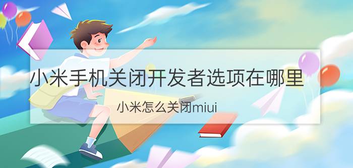 小米手机关闭开发者选项在哪里 小米怎么关闭miui？